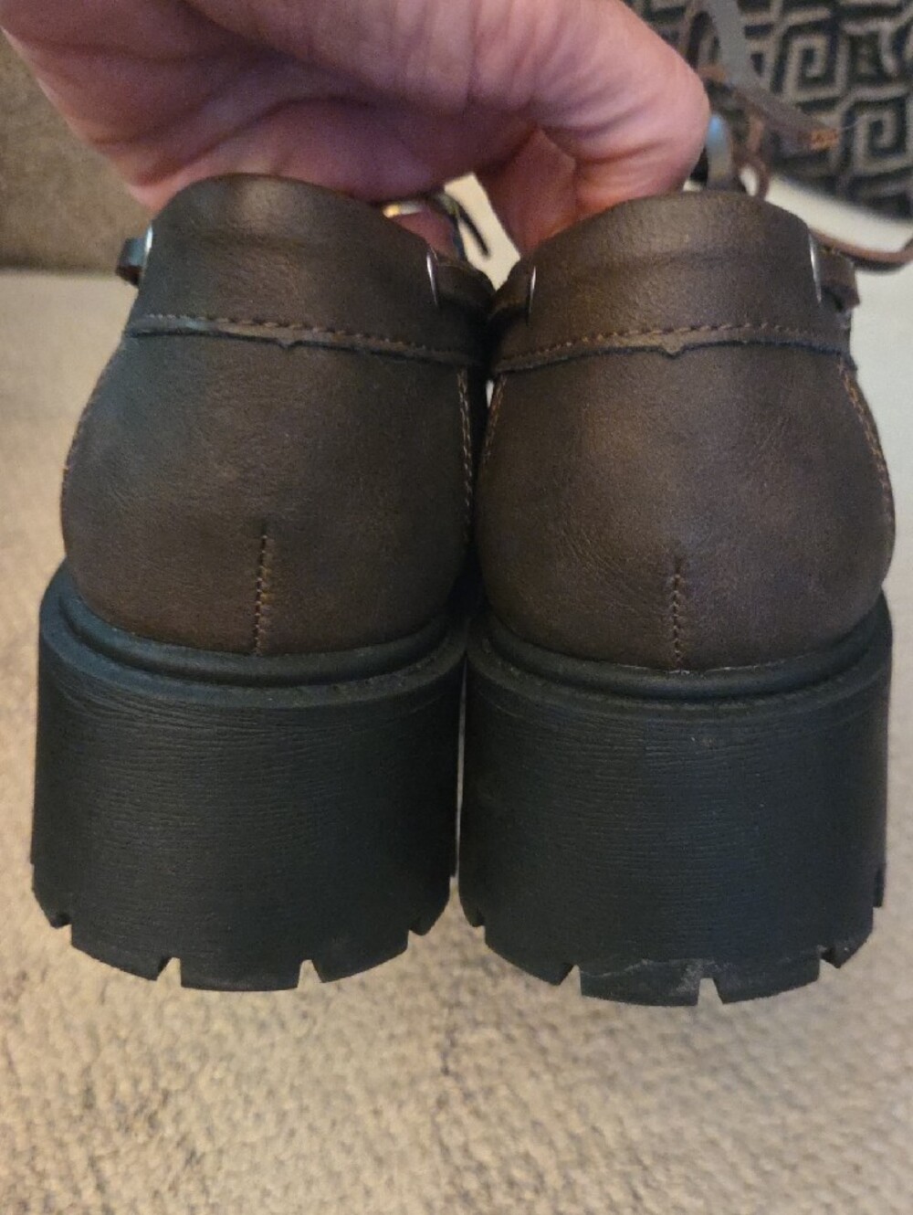 No Boundaries Women’s Brown Lace-Up Boat Shoes with Black Lug Sole Sz 9 - Picture 7 of 11
